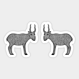 Saiga Antelopes in Love - cute antelope design - light colors Sticker
